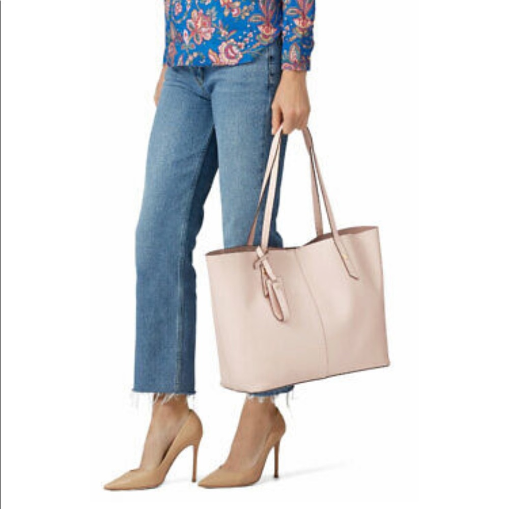 J. Crew Harper East West Leather Tote, New, light blush